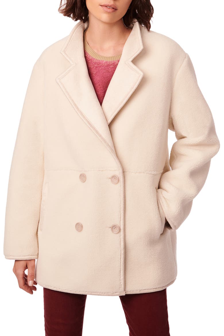 Double Breasted Faux Fur Coat, Main, color, CREAM