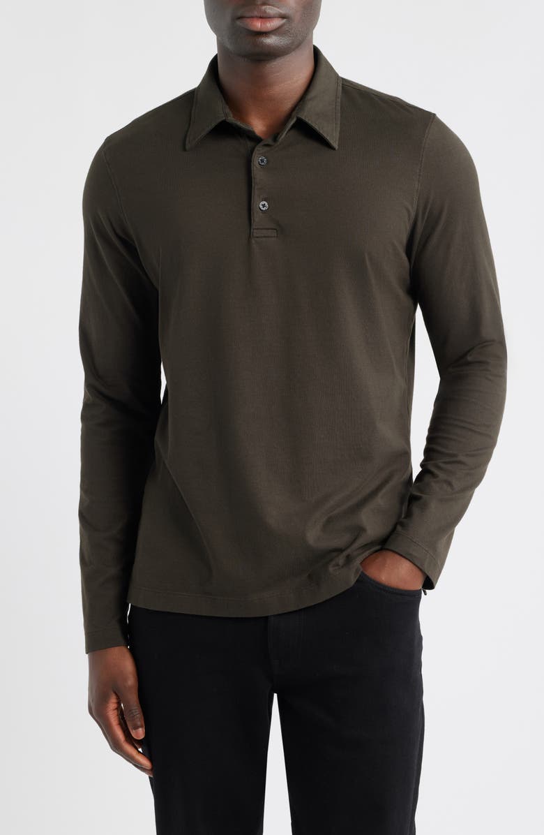 AG Bryce Long Sleeve Polo, Main, color, Dark Ash