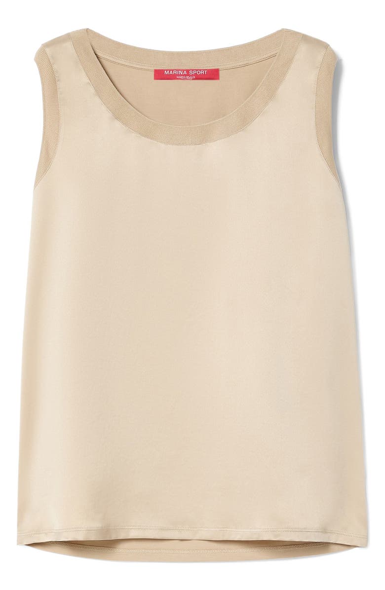 Marina Rinaldi Sdonnola Satin & Jersey Shell, Alternate, color, Sand