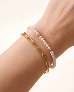Joey Baby Freshwater Pearl and Paperclip Chain Bracelet Set