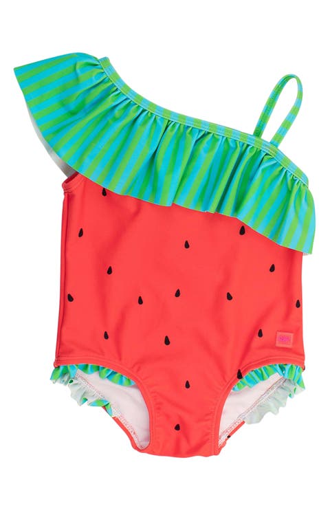 Kids' Watermelon One-Shoulder One-Piece Swimsuit