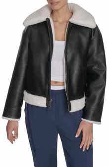 Reversible Faux Leather & Faux Shearling Jacket