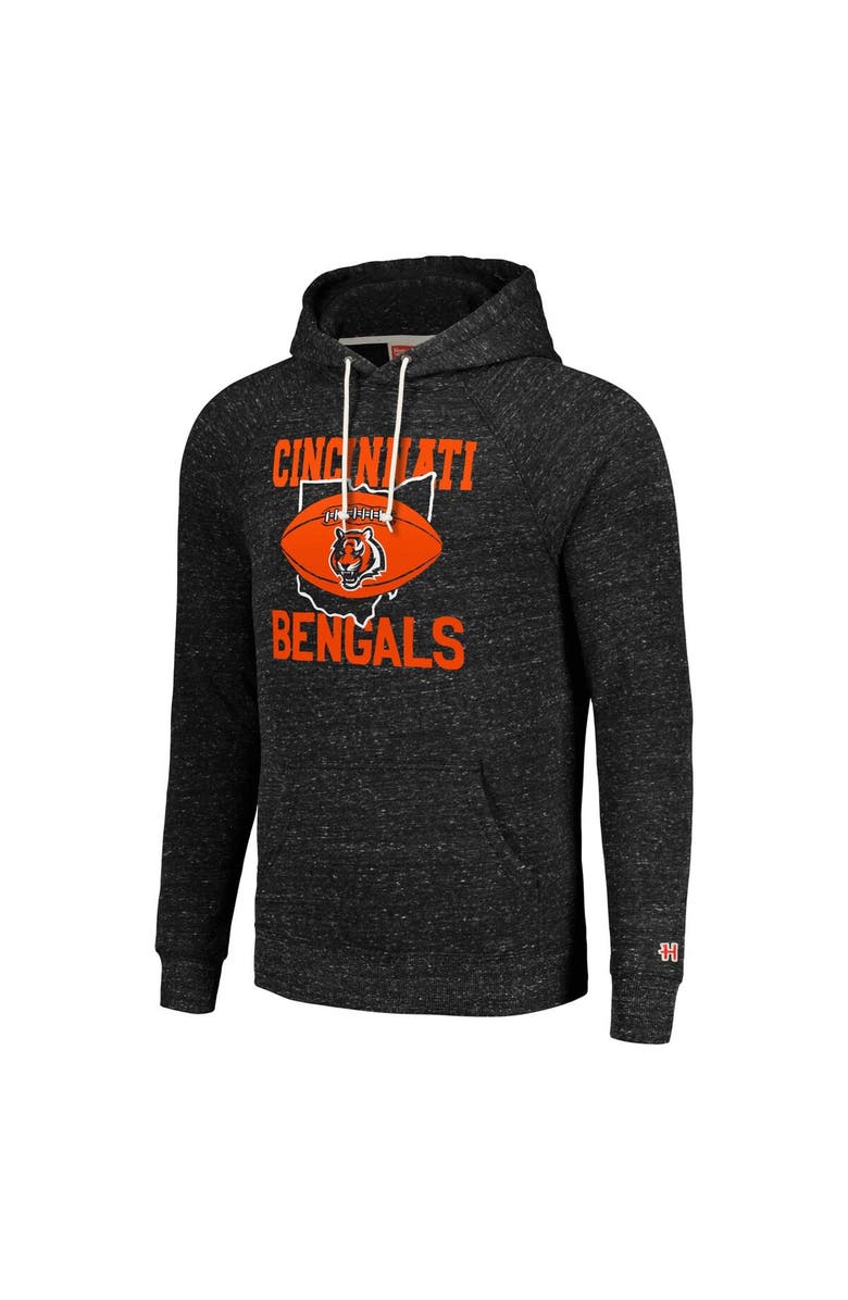 Homage Unisex Homage  Charcoal Cincinnati Bengals Hyperlocal Raglan Pullover Hoodie, Alternate, color, 