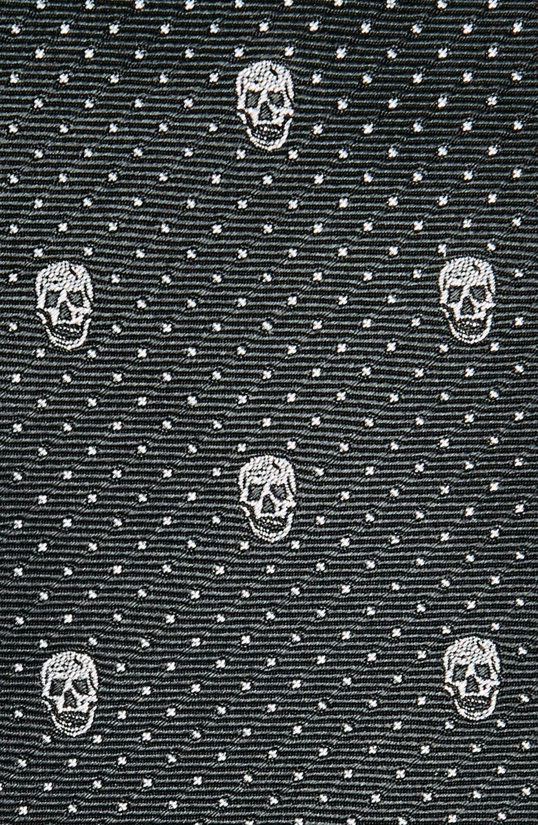 McQueen Skull & Dots Silk Tie, Alternate, color, 