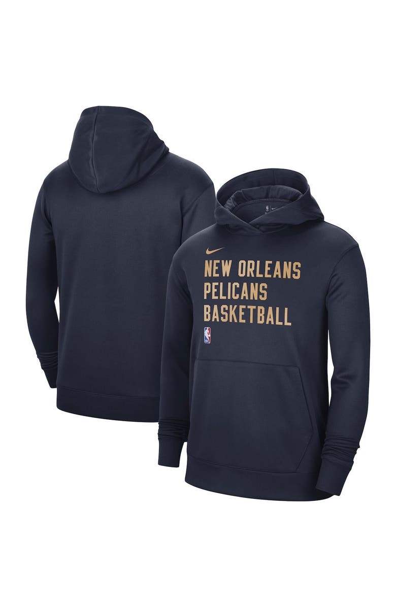 Nike Unisex Nike Navy New Orleans Pelicans 2023/24 Performance Spotlight On-Court Practice Pullover Hoodie, Main, color, Navy