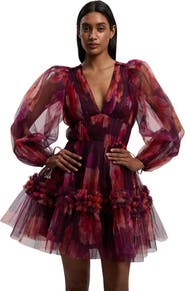 Karen Millen Tulle Balloon Sleeve Mini Dress