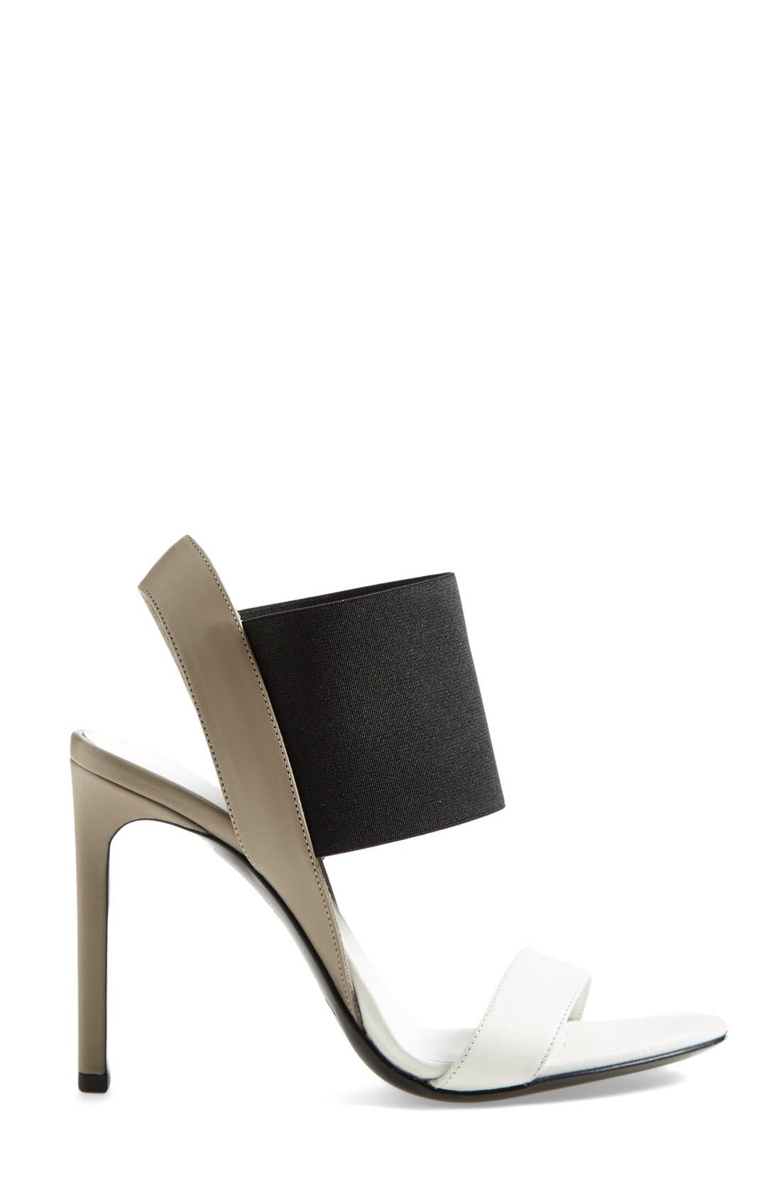 'Gaudin' Leather Sandal, Alternate, color, BONE/ BLACK/ WOODSMOKE