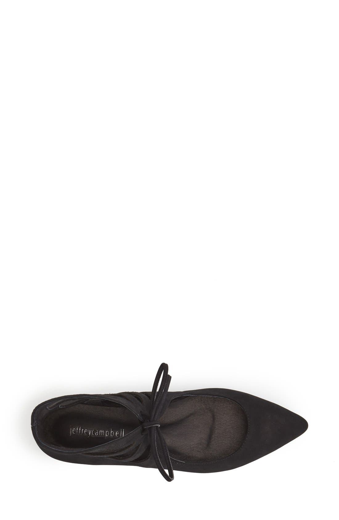 'Gazebo' Pointy Toe Flat, Alternate, color, BLACK NUBUCK