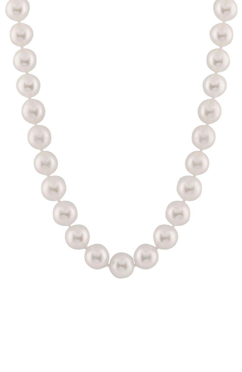 SPLENDID PEARLS Sterling Silver 9-10mm Cultured Freshwater Pearl Necklace, Main, color, White