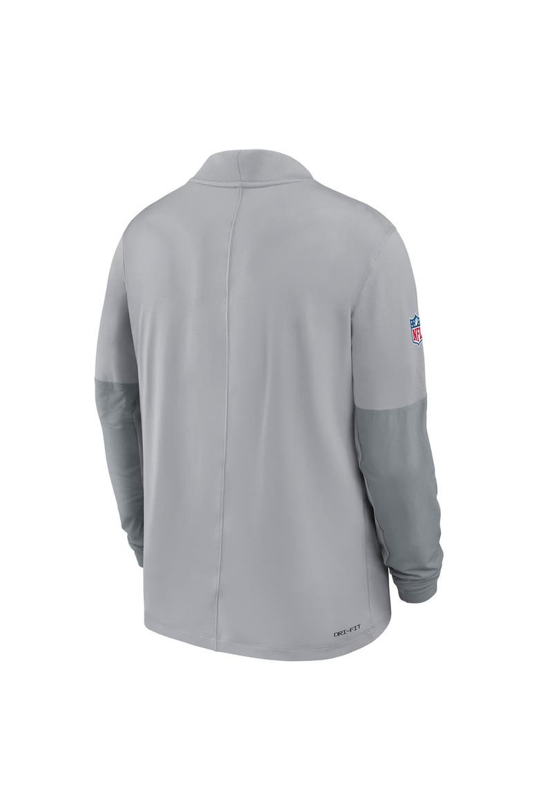 Men's Nike Gray Detroit Lions Sideline Dri-FIT Half-Zip Pullover, Alternate, color, Gray