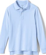 Lands' End School Uniform Kids Long Sleeve Mesh Polo Shirt