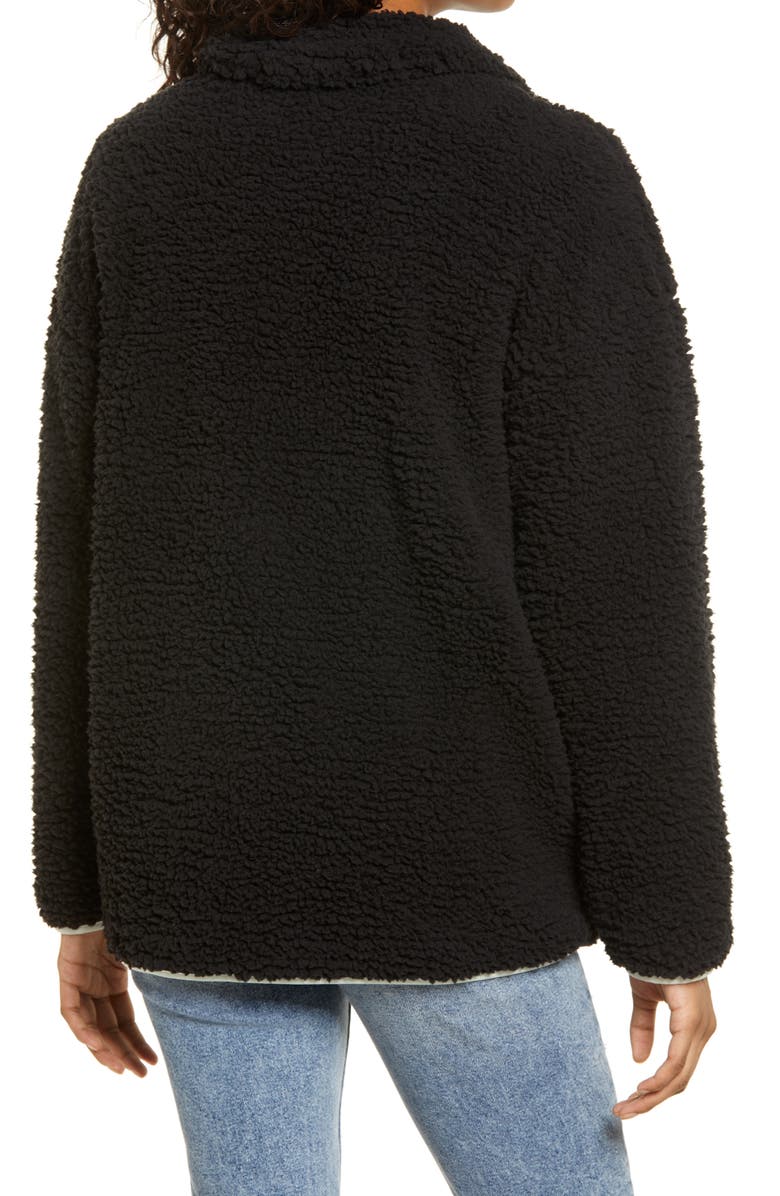 Thread & Supply Leopard Trim Fleece Jacket, Alternate, color,