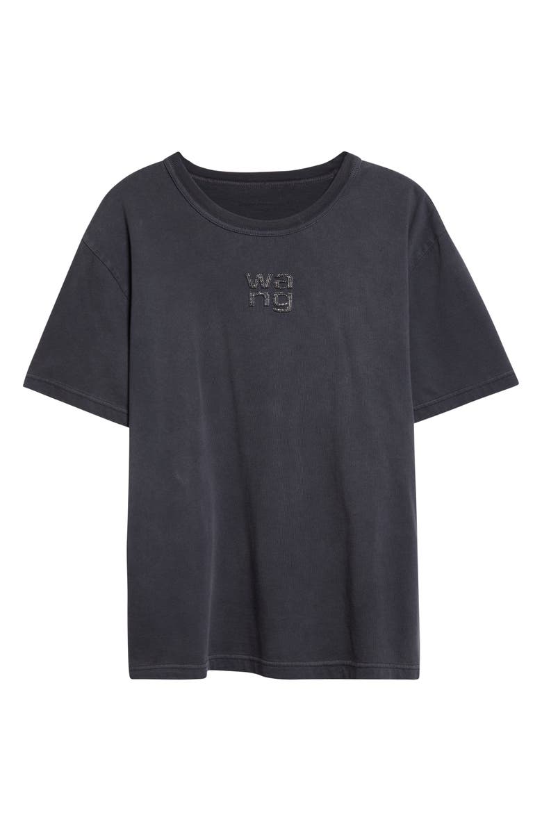 Alexander Wang Hotfix Logo Washed T-Shirt, Alternate, color, Washed Black