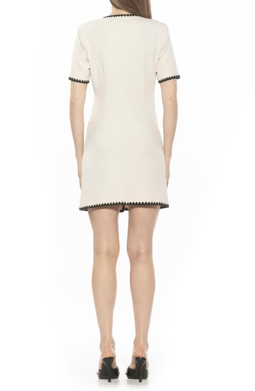Alexia Admor Jaiya Short Sleeve Button Front Dress In Oat