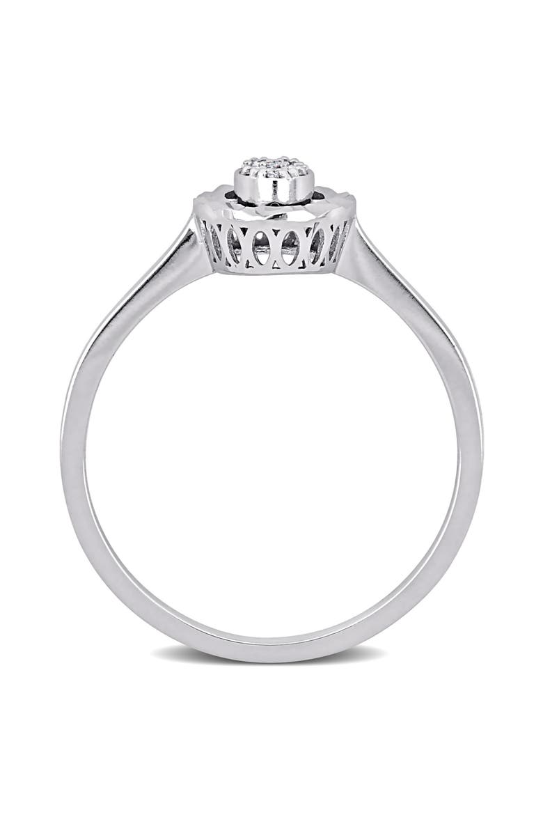 Diamond Oval-Shape Cluster Ring 14k, Alternate, color, 14k White Gold