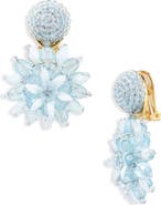 Oscar de la Renta Beaded Flower Clip-On Earrings