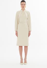 Gizia Midi Dress with Bolero Look and Belt