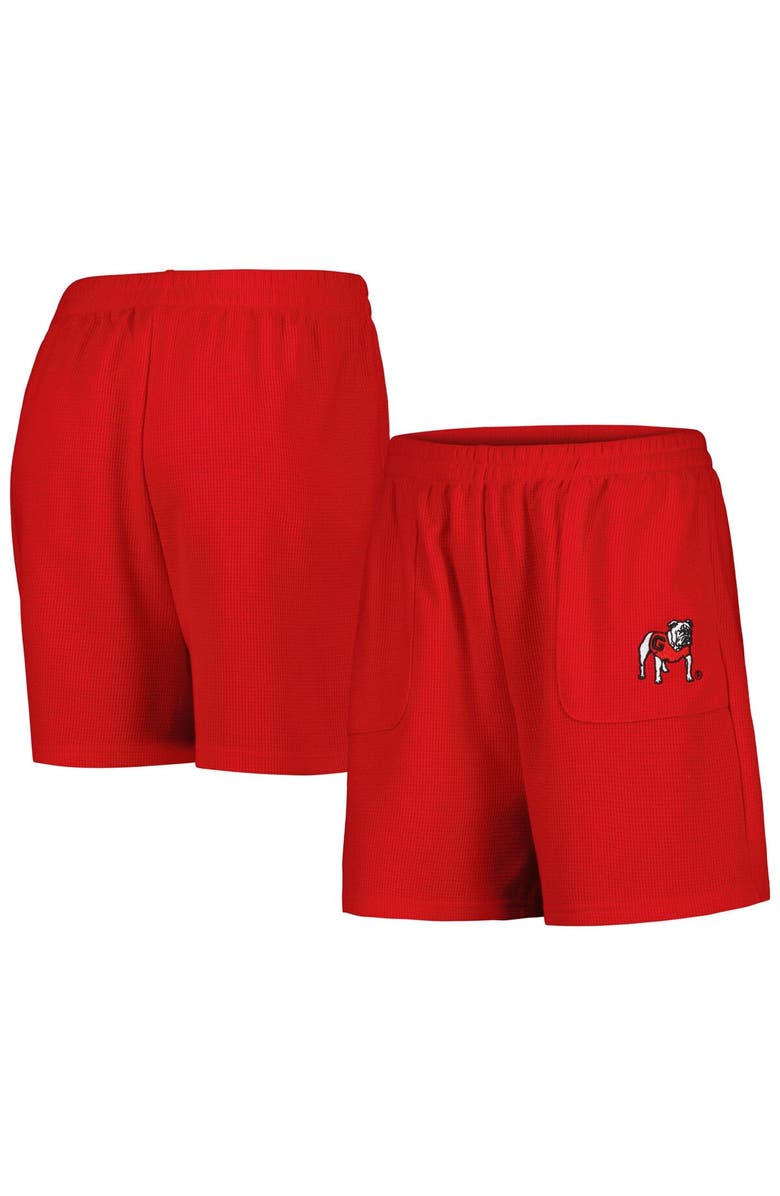 Hype and Vice Women's Hype and Vice Red Georgia Bulldogs Pocket Hit Grand Slam Waffle Shorts, Alternate, color, Red