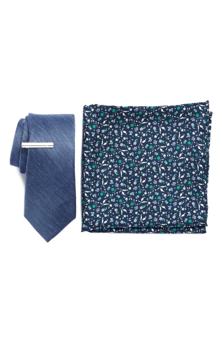 The Tie Bar Texture Solid 3-Piece Skinny Tie Style Box, Main, color, 