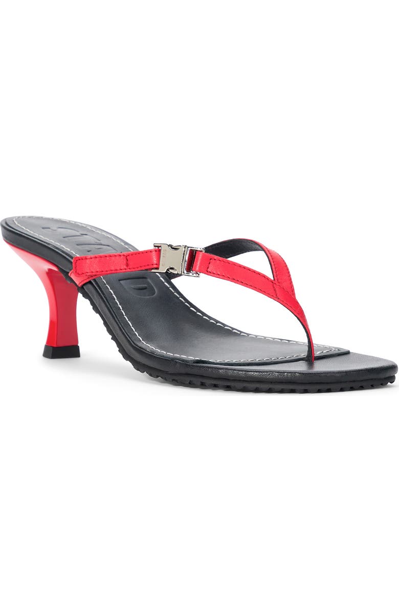 STAUD Flynn Kitten Heel Flip Flop, Main, color, Black Red Rose