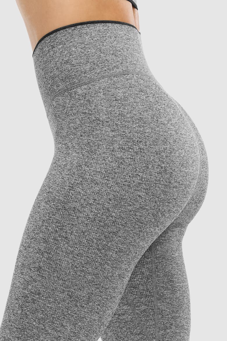 Melange Micro Rib Seamless Legging, Alternate, color, Black