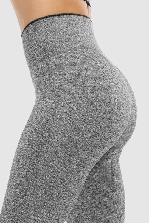 Peloton Melange Micro Rib Seamless Legging In Black