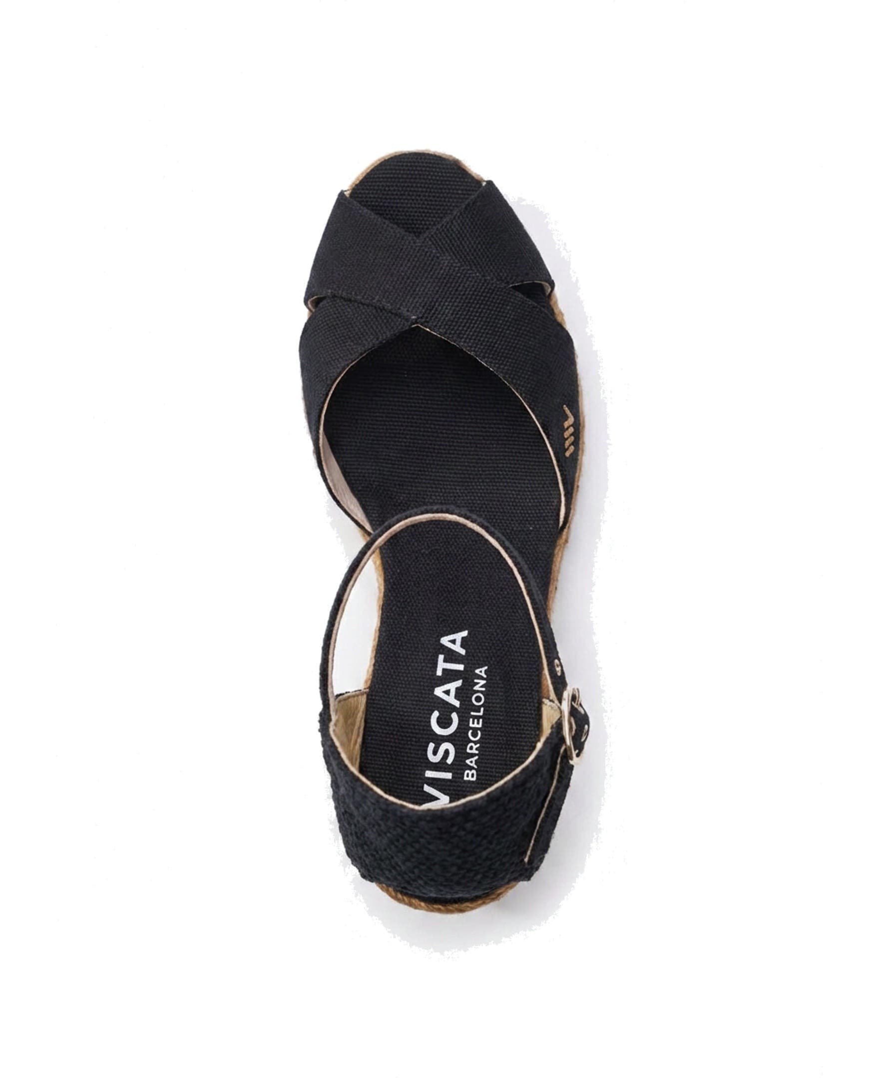 VISCATA Aiguablava Canvas Espadrille Sandal Wedges, Alternate, color, Black