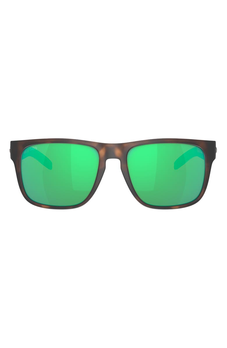 Costa Del Mar Spearo 56mm Polarized Square Sunglasses, Main, color, Green