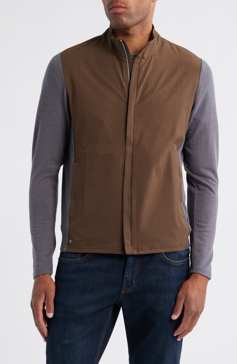 Peter Millar Crown Crafted Solstice Performance Hybrid Zip Jacket, Alternate, color, Antique Walnut