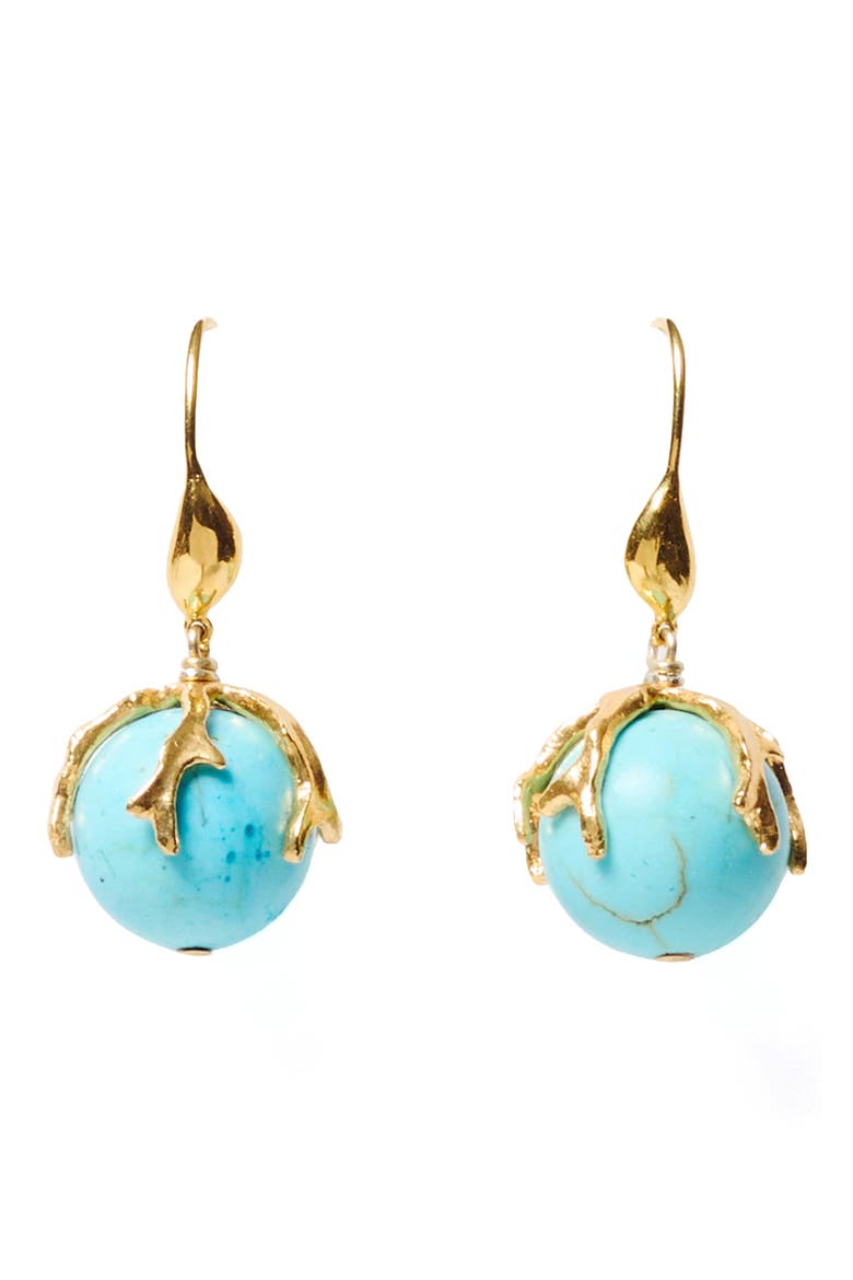 Turquoise Lark Drop Earrings, Main, color, TURQUOISE