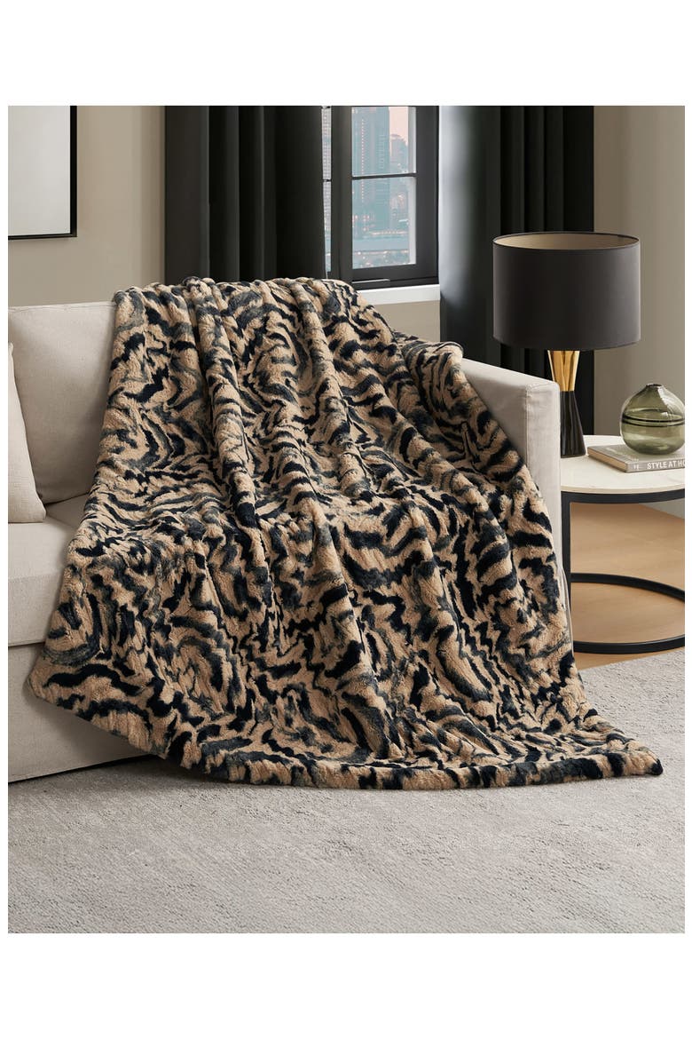 Evelyn Brushstrokes Oversize Blanket, Alternate, color, EVELYN BRUSHSTROKES BROWN