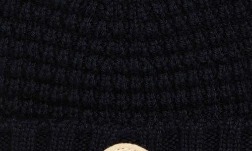 Moncler Kids' Virgin Wool Waffle Knit Beanie With Teddy Bear Ears In Black