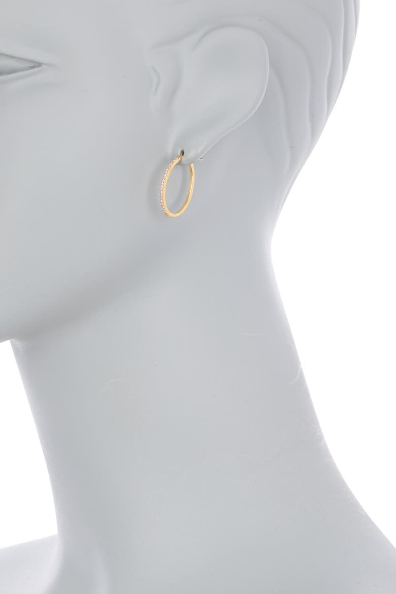 Pavé Hoop Earrings, Alternate, color, CLEAR- GOLD