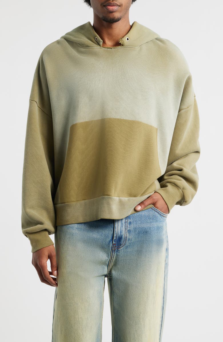 Elwood Oversize Cut Throat Hoodie, Main, color, Olive