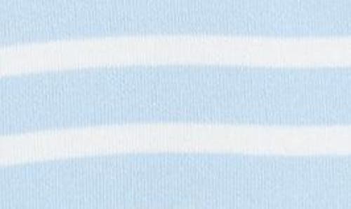 Tahari Asl Stripe Cardigan In Ice Blue Ivory