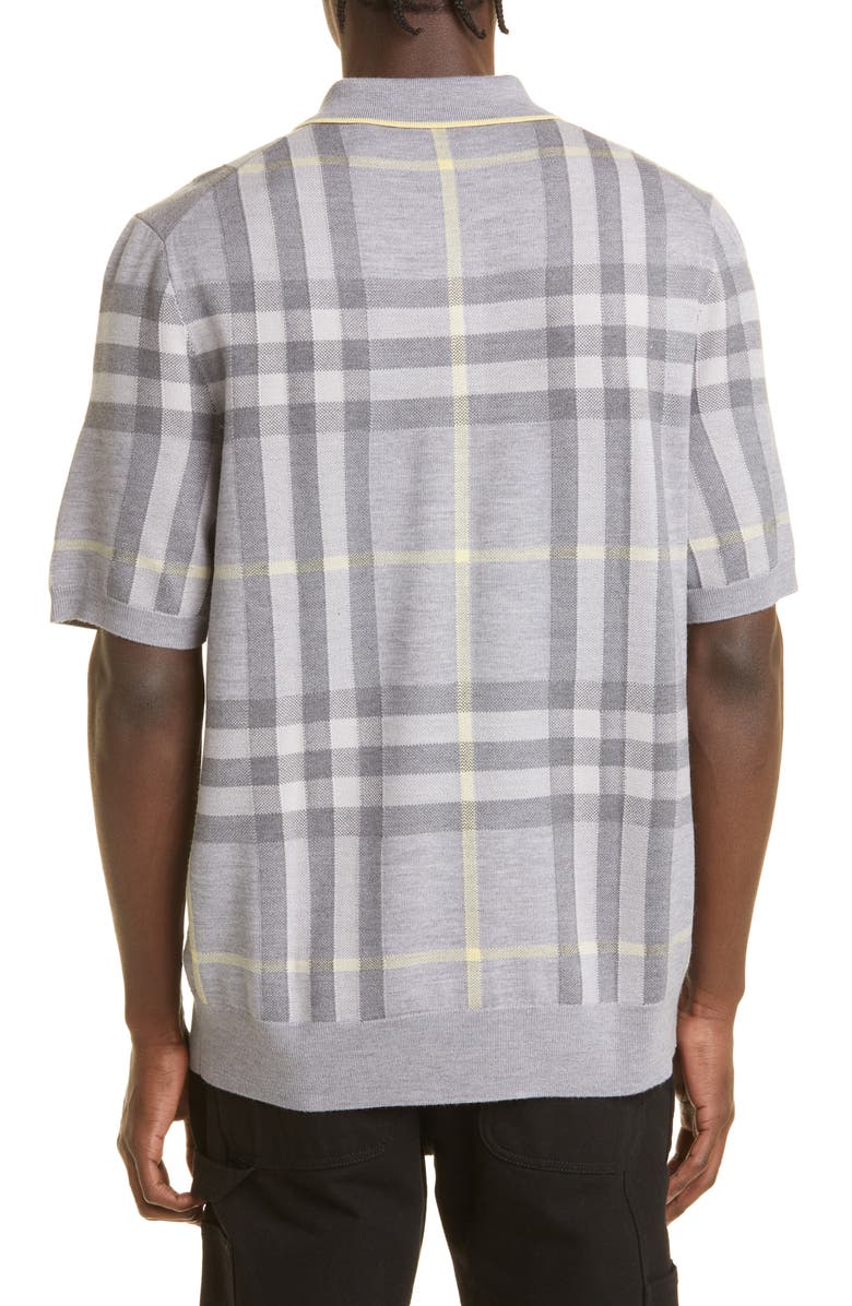 Burberry Cartner Check Intarsia Wool & Silk Polo, Alternate, color, 