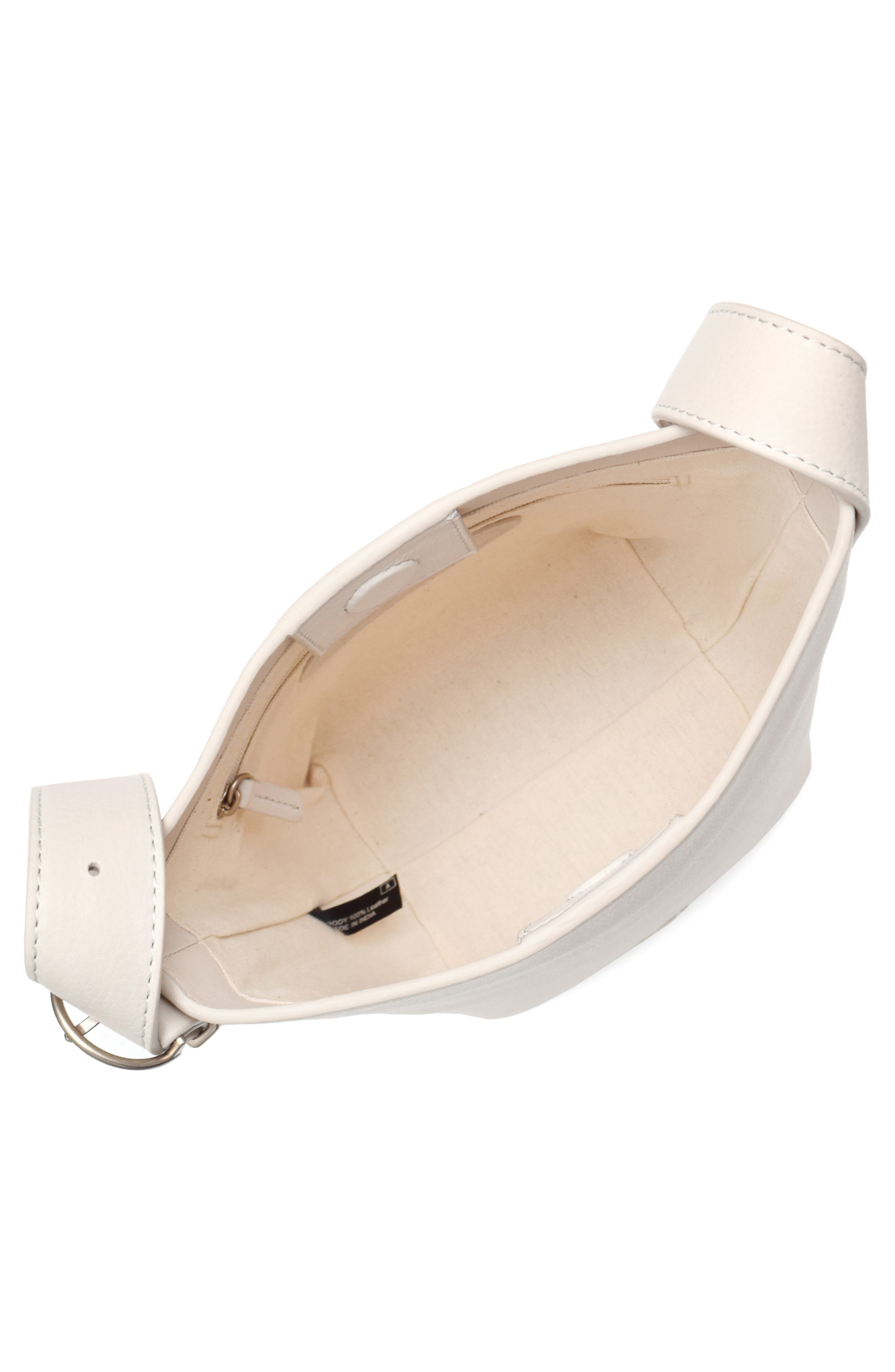 New Amsterdam Leatherworks Jayden Calfskin Leather Bucket Bag, Alternate, color, Ivory