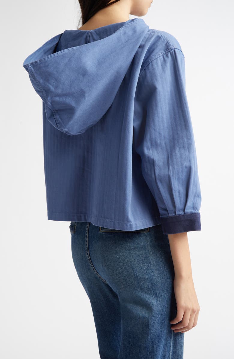 Bode Knolly Brook Hooded Cotton Twill Pullover, Alternate, color,