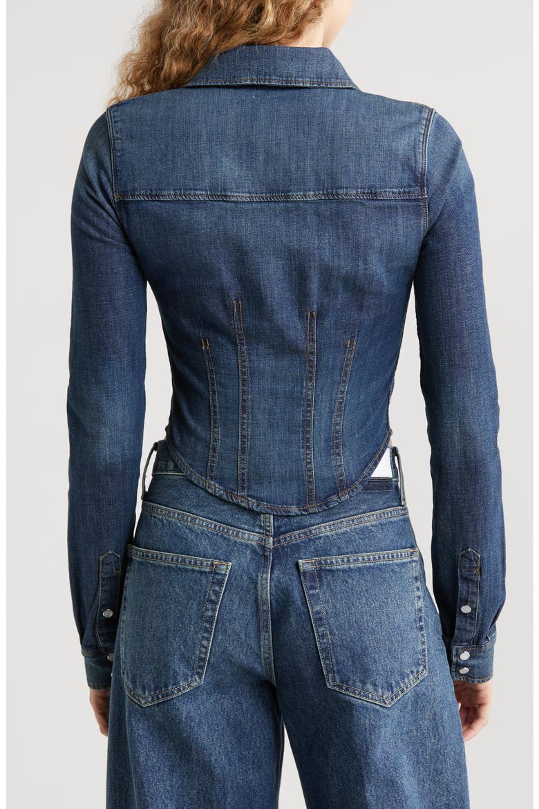 Long Sleeve Crop Denim Shirt, Alternate, color, VISTA BAY