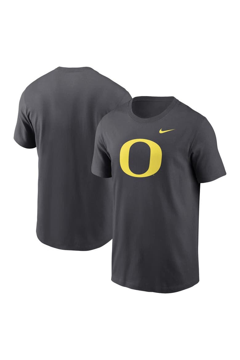 Men's Nike Anthracite Oregon Ducks Primetime Evergreen Logo T-Shirt, Main, color, Anthracite
