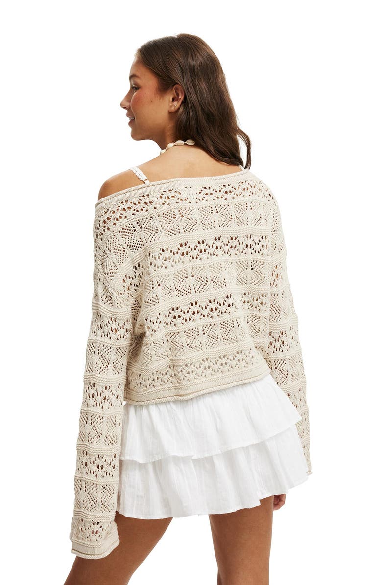 Cotton On Women's Crochet Boatneck Pullover, Alternate, color, 