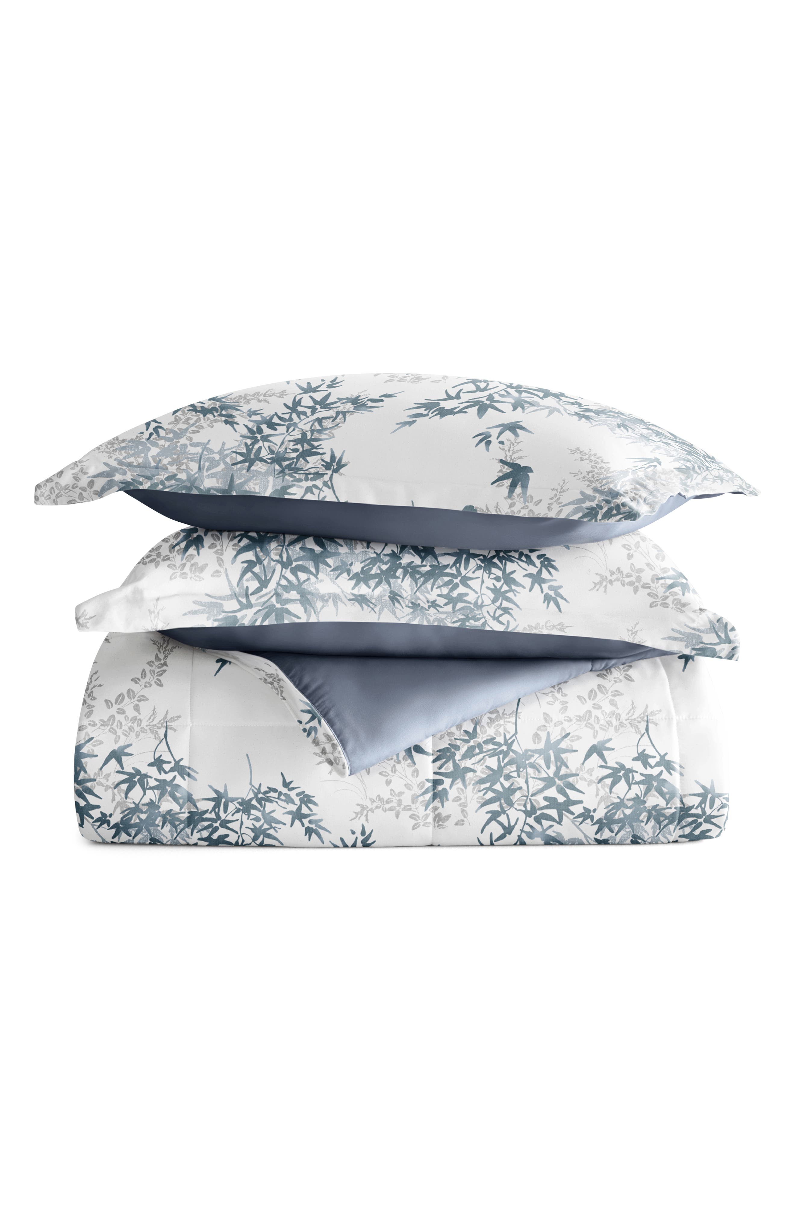 HOMESPUN Bamboo Leaves Reversible 3-Piece Comforter Set