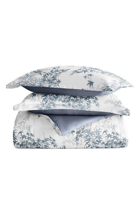 Bamboo Leaves Reversible 3-Piece Comforter Set