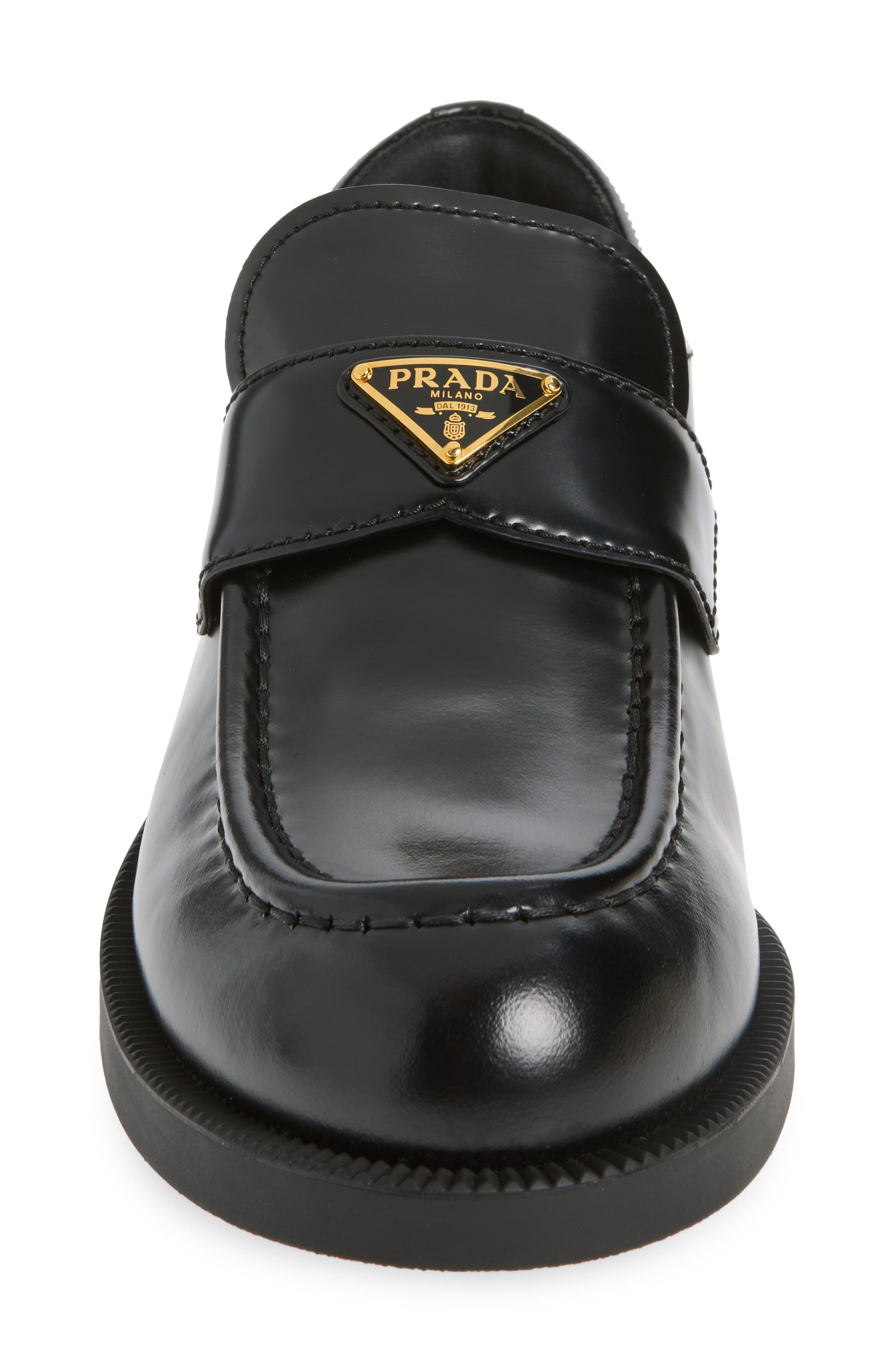 Brushed Leather Loafer, Alternate, color, NERO