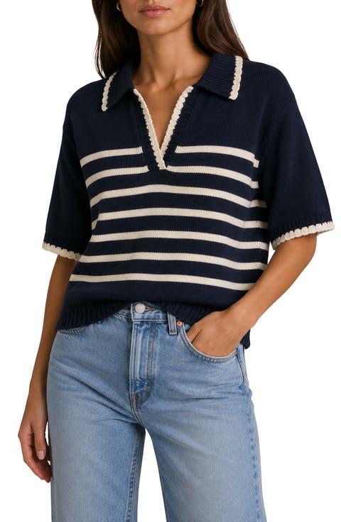 Stripe Polo Sweater
