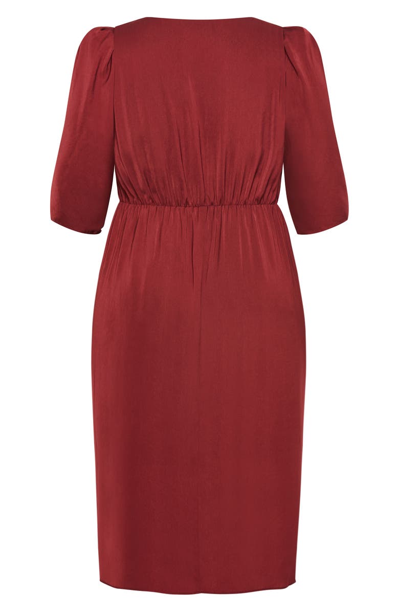 City Chic Aubree Gathered Front Midi Dress, Alternate, color, 