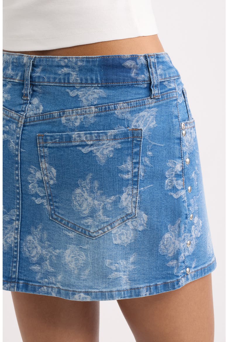 Rose Jacquard Miniskirt, Alternate, color, INDIGO