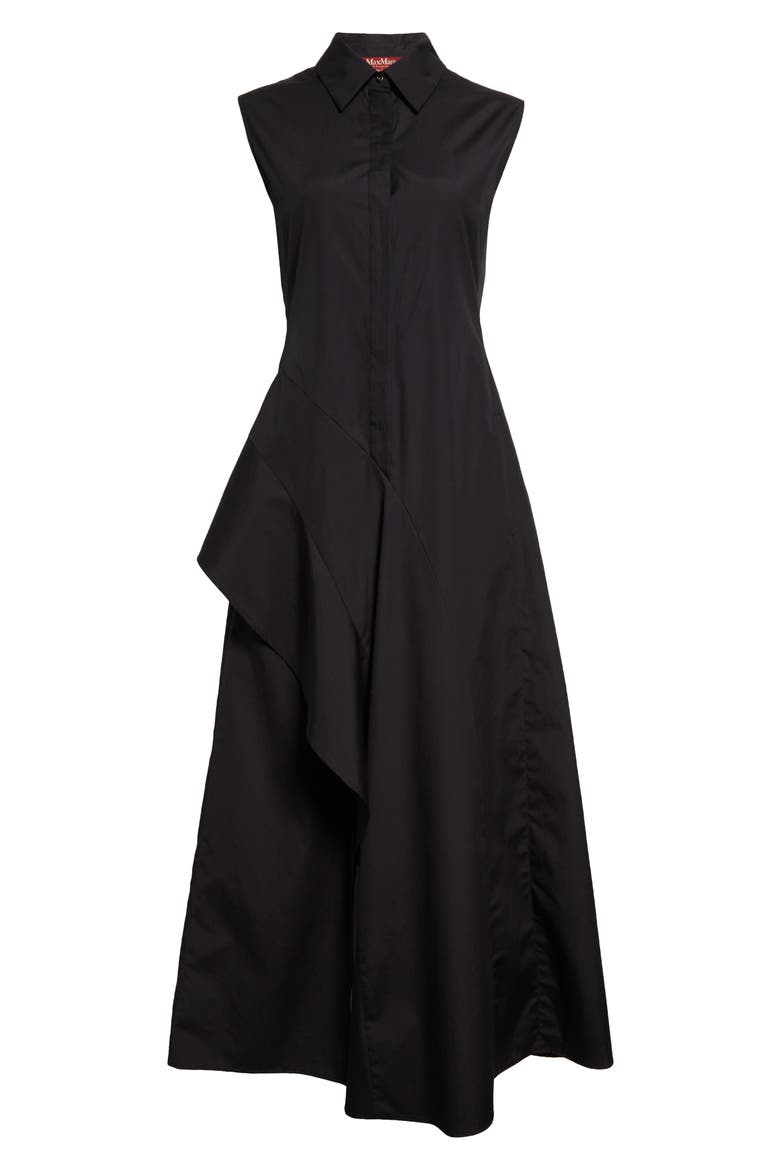 Keras Poplin Midi Shirtdress, Alternate, color, BLACK