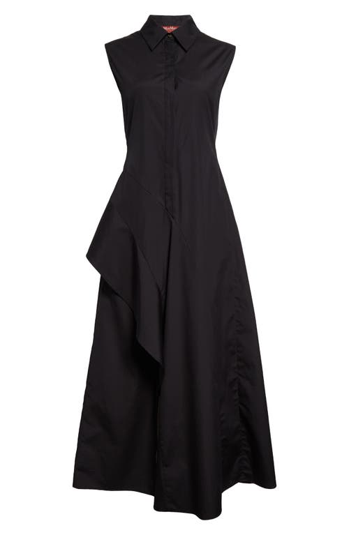 Max Mara Keras Poplin Midi Shirtdress In Black
