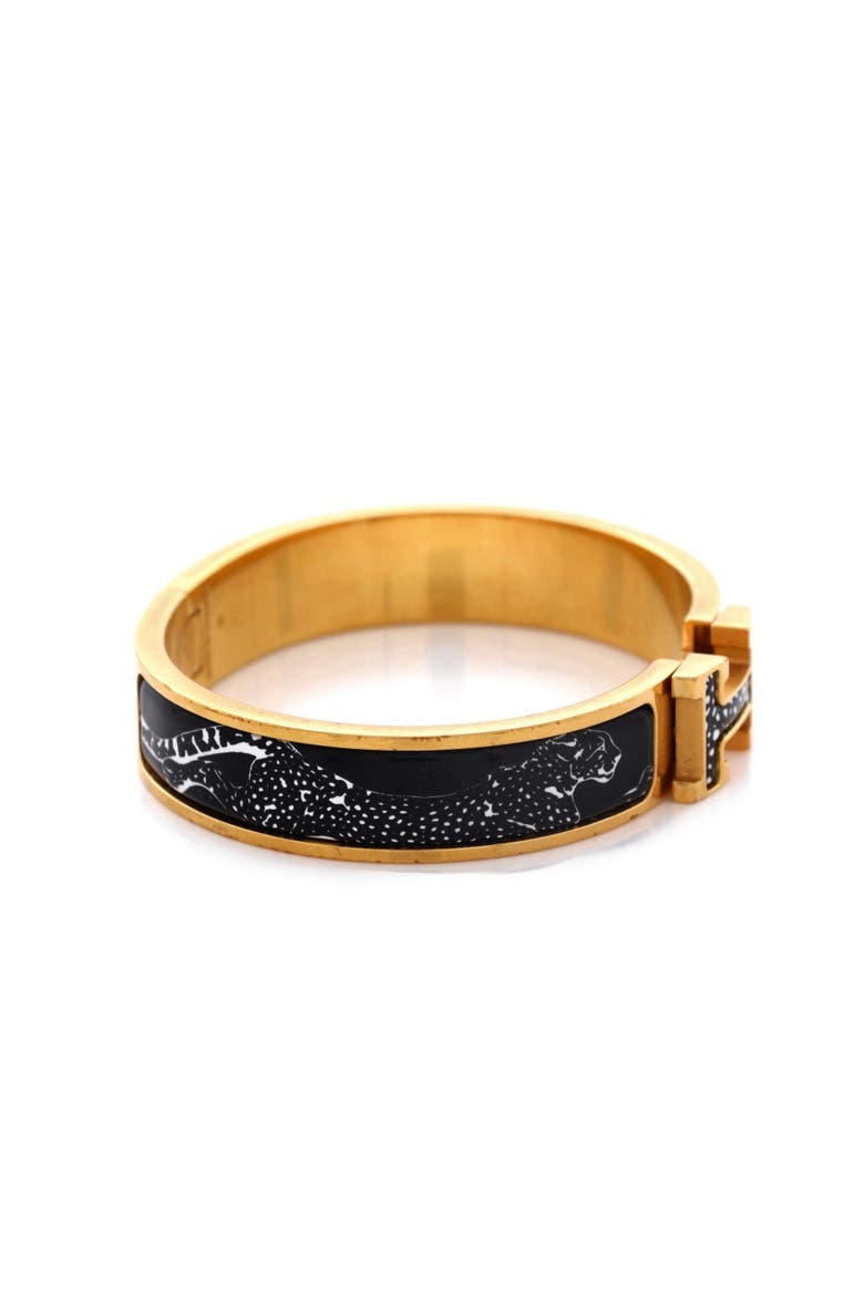 Clic H Bracelet Printed Enamel Extra Narrow, Alternate, color, Print